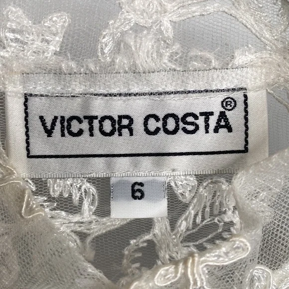 Victor Costa Women's Vintage White Lace Zip-Up Jacket/Tank Top Set size 6 - Picture 9 of 15